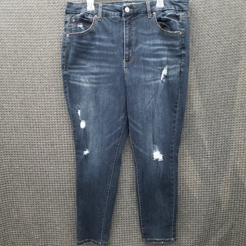 Terra & Sky Distressed Skinny Jeans Women's 20W Stretch